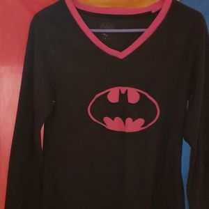 Black and pink batman logo top